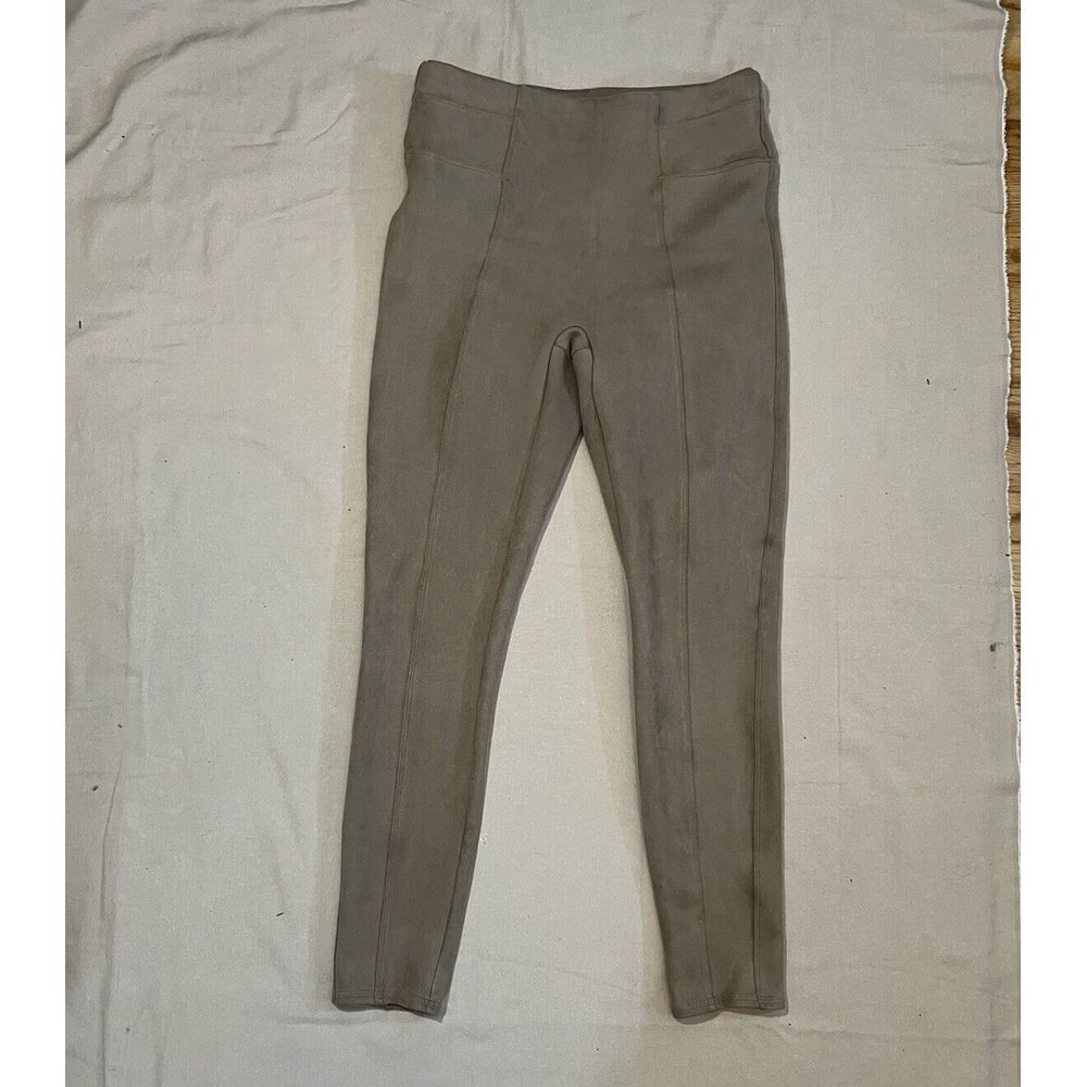 Spanx Faux Suede Camel Tan High Rise Waisted Skinny Leg Leggings‎ Pants Medium M
